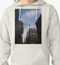 #sky, #architecture, #business, #city, #outdoors, #technology, #modern, #vertical, #colorimage, #NewYorkCity, #USA, #americanculture Pullover Hoodie