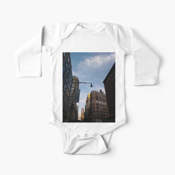 #sky, #architecture, #business, #city, #outdoors, #technology, #modern, #vertical, #colorimage, #NewYorkCity, #USA, #americanculture Long Sleeve Baby One-Piece