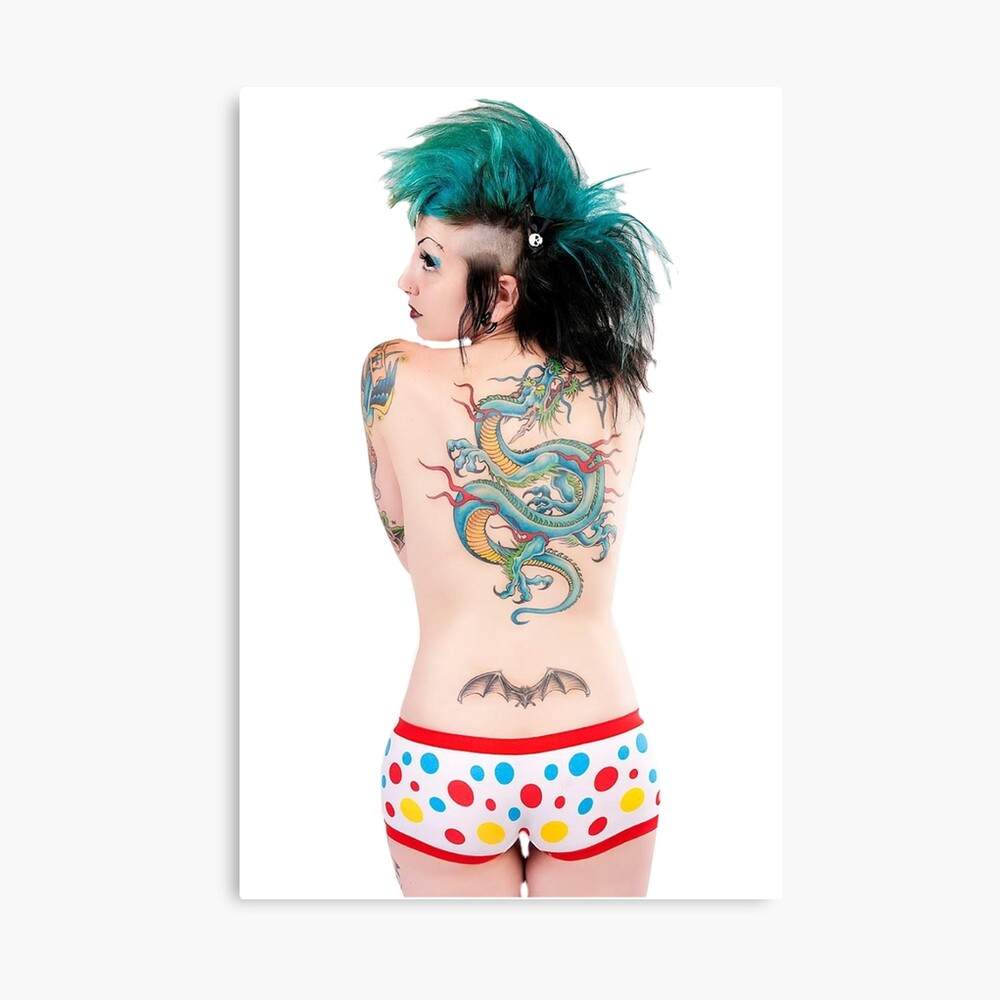 Punk Rock Anime Tattoo Girl Metal Print By Littlemisssteel Redbubble