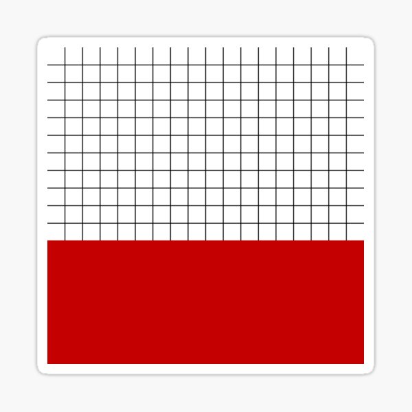 Artikel-Vorschau von Schwarzes Gitter auf Weiß über Kirschrot, designt und verkauft von rewstudio.