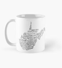 Taza Arte de la tipografía de los parques estatales de Virginia Occidental