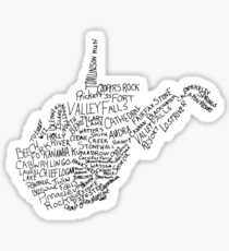 Pegatina Arte de la tipografía de los parques estatales de Virginia Occidental