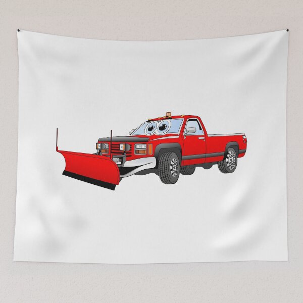 Artikelvorschau, Red R Pick Up Truck Schneepflug Cartoon entworfen und verkauft von Scott Hayes.