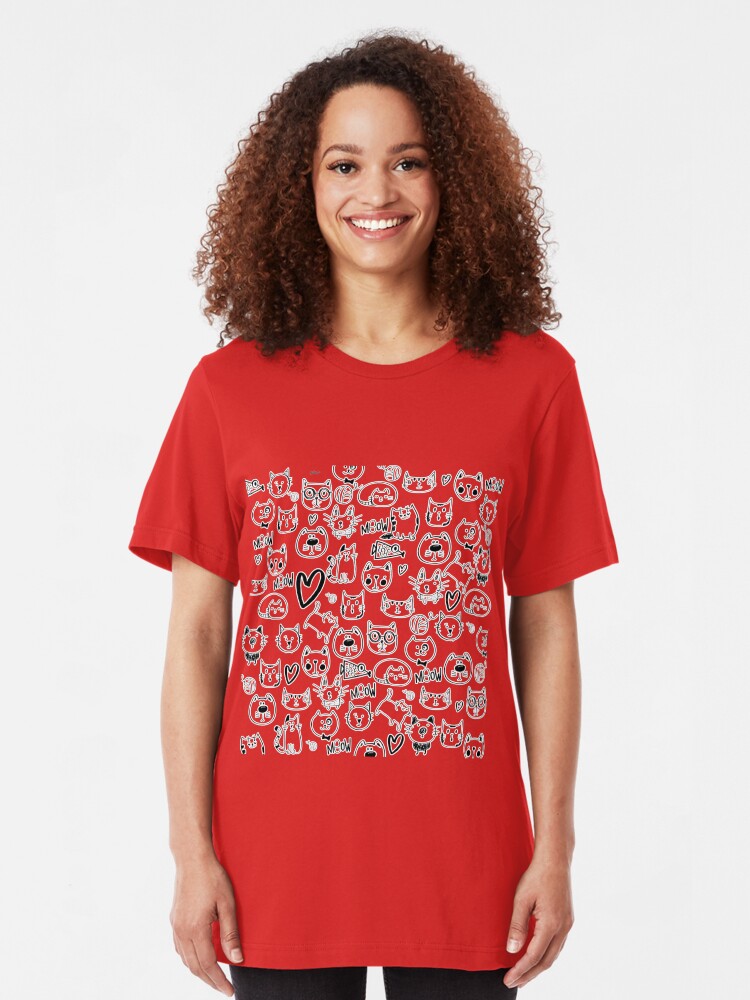 Alternate view of Meow Cats Slim Fit T-Shirt