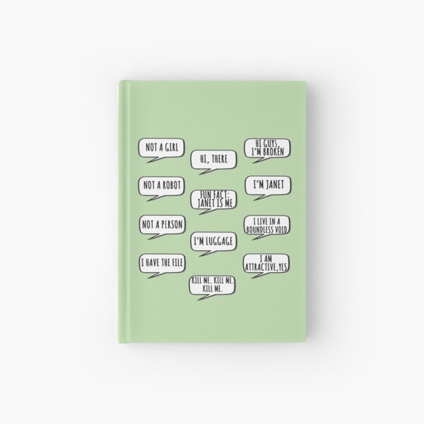janet / the good place- quotes Hardcover Journal