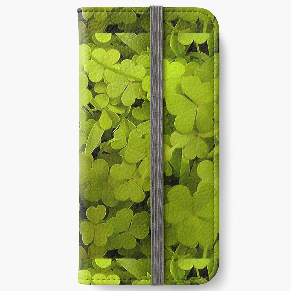 Green Clover Flowers Detail Wallpaper Iphone Wallet By Nicoletteabides Redbubble