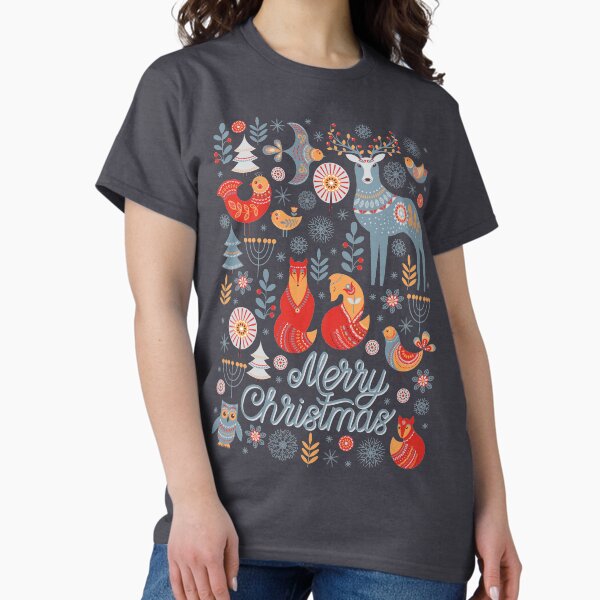 Artikel-Vorschau von Das Muster von Tieren, Blumen, Bäumen, Vögeln. Der skandinavische Stil. Volkskunst. Weihnachtsmuster., designt und verkauft von Skaska.