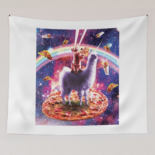 Item preview, Laser Eyes Outer Space Cat Riding On Llama Unicorn designed and sold by SkylerJHill.