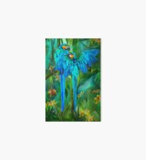 Tropic Spirits - Gold and Blue Macaws Art Board