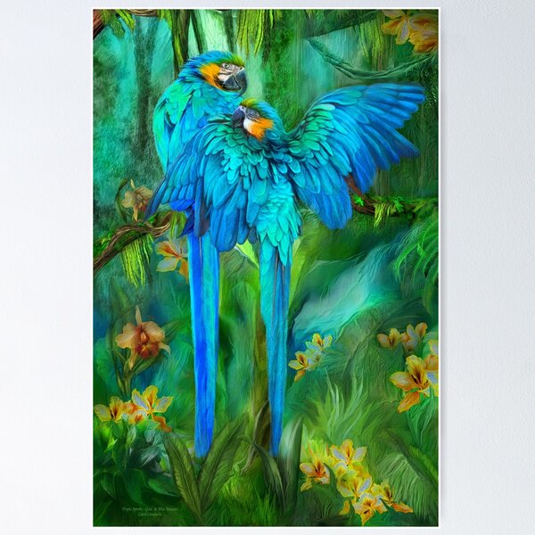 Item preview, Tropic Spirits - Gold and Blue Macaws designed and sold by Carol  Cavalaris.