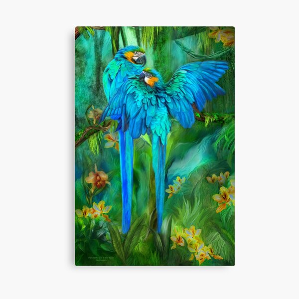 Tropic Spirits - Gold and Blue Macaws Canvas Print