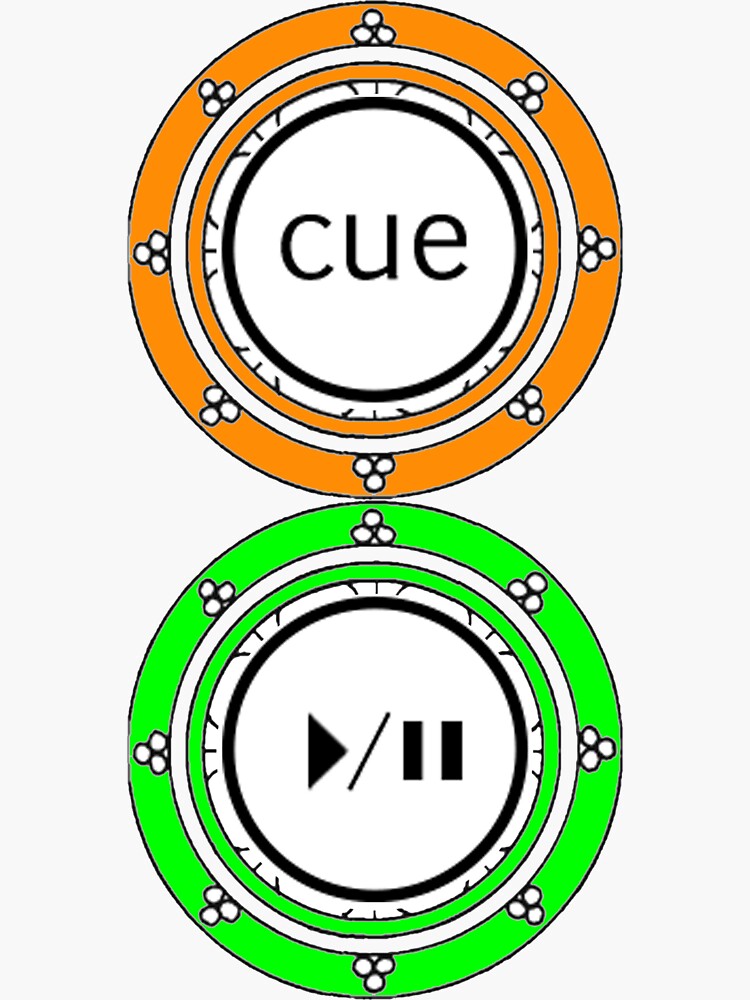 "dj play and cue " Sticker for Sale by ejmin Redbubble