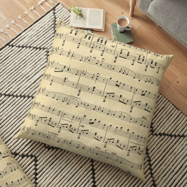 Antique Sheet Music Floor Pillow