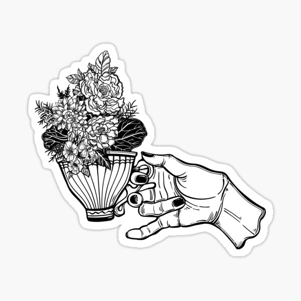 Flowers Stickers.Flowers in Hand Sticker Graphic by vitaminka26 · Creative  Fabrica