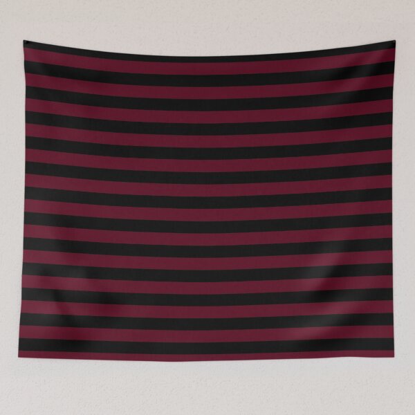Item preview, Dark Scarlet Red and Black Horizontal Stripes designed and sold by ColorPatterns.