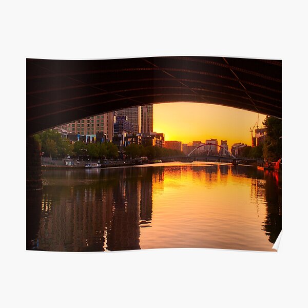 Melbourne City Sunset Poster