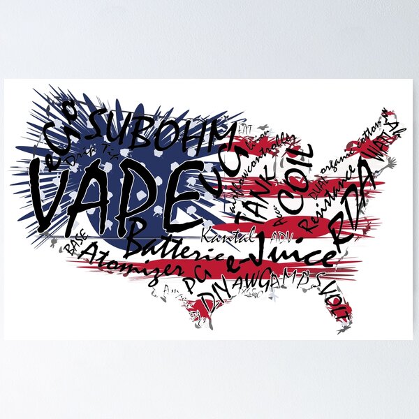 Artikel-Vorschau von Vape Design WordCloud Vape USA, designt und verkauft von 2vape.