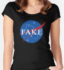 Nasa Fake Logo Women's Fitted Scoop T-Shirt