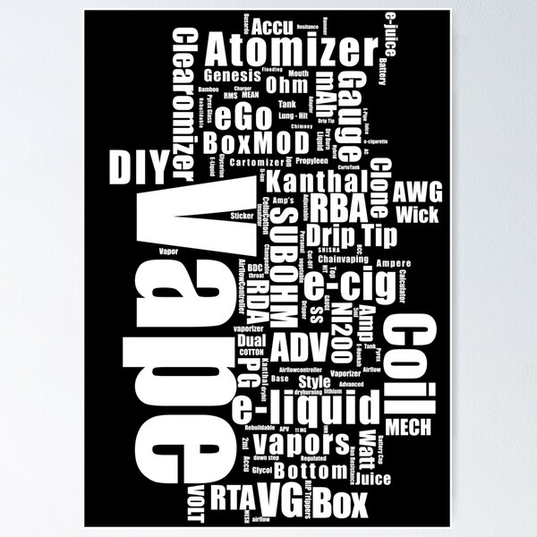 Artikel-Vorschau von Vape Design WordCloud Vape Auswirkung, designt und verkauft von 2vape.