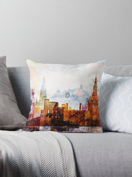 Item preview, Edinburgh Watercolor Skyline  designed and sold by DimDom.