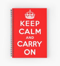 KEEP CALM AND CARRY ON (BLACK) Spiral Notebook