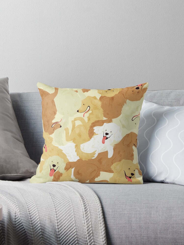 Thumbnail 1 of 4, Pillow, Golden retriever designed and sold by karopiet.