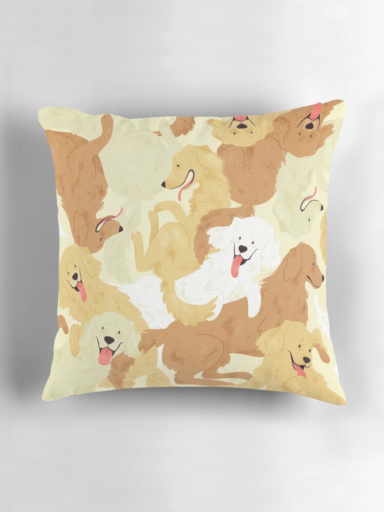 Thumbnail 3 of 4, Pillow, Golden retriever designed and sold by karopiet.