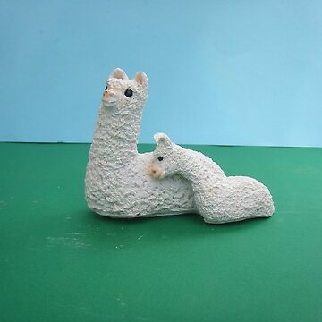Artwork thumbnail, White Mum and baby Alpaca by Alex Gardiner