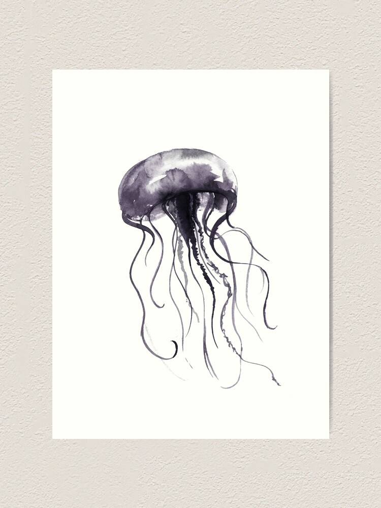 Abstract Jellyfish Art Print By Lotusprintshop Redbubble