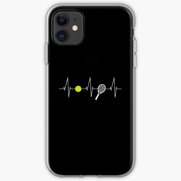Tennis - tennis racket - tennis ball heartbeat heart rate - I love tennis iPhone Soft Case