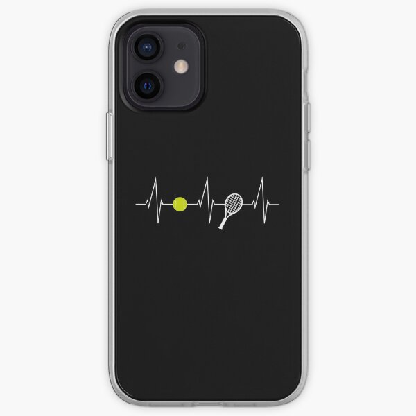 Tenis - raqueta de tenis - ritmo cardíaco de la pelota de tenis - Me encanta el tenis Funda blanda para iPhone