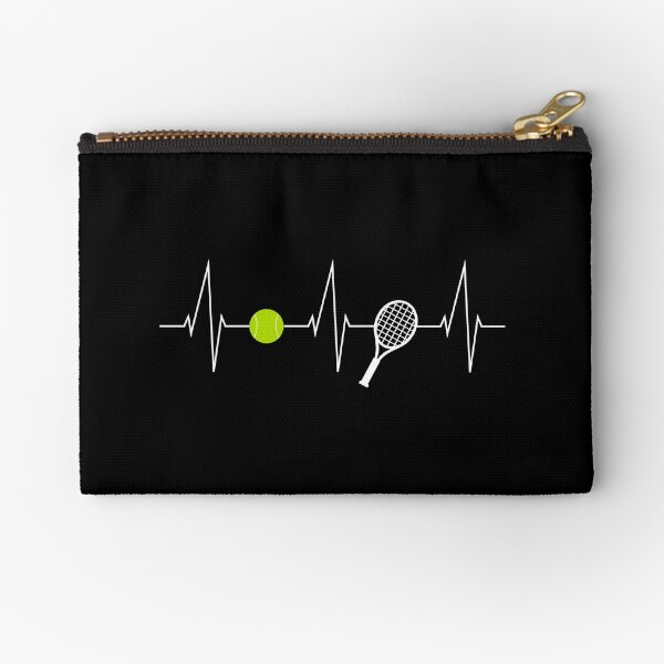 Tennis - tennis racket - tennis ball heartbeat heart rate - I love tennis Zipper Pouch