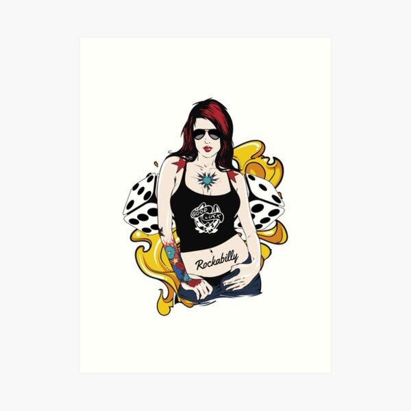 Rockabilly Girl White Transparent, Rockabilly Girl Or Pin Up Girl