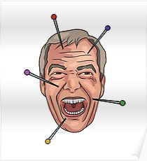 Nigel Farage Voodoo Doll Pin Illustration Poster