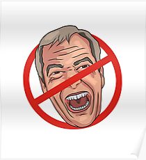 Nigel Farage No Road Sign Illustration Poster