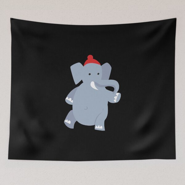 Item preview, Cute Elephant with red beanie designed and sold by Jan Bayer.