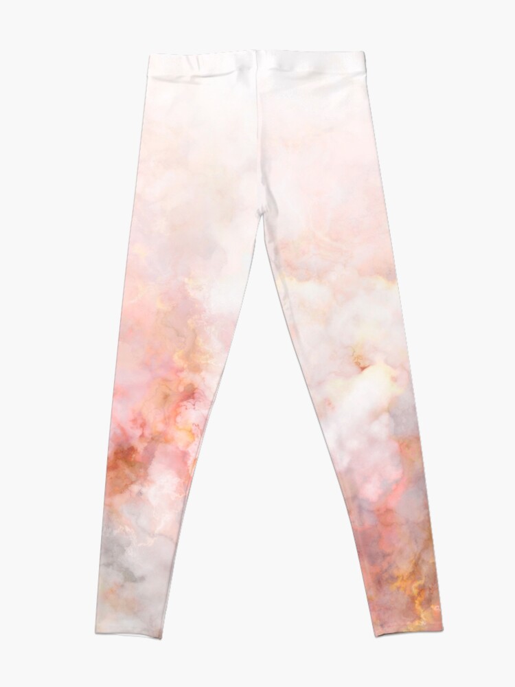 Discover Frozen Pink and Gold Ombre Marble Pattern Leggings