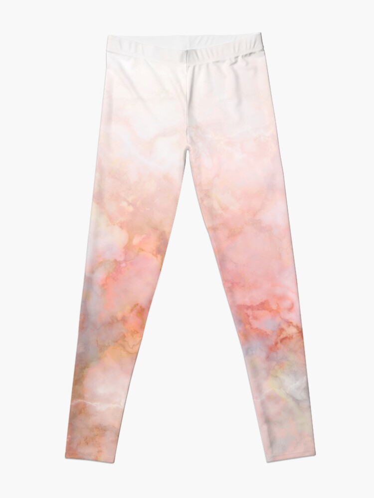 Discover Frozen Pink and Gold Ombre Marble Pattern Leggings