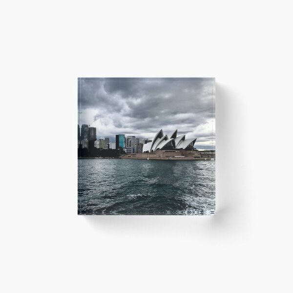 Stormy Sydney Skyline Acrylic Block