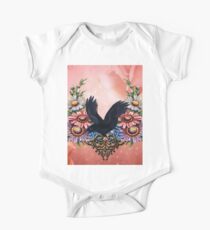 Wonderful crow with flowers One Piece - Short Sleeve