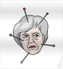 Theresa May Voodoo Doll Pin Illustration Poster