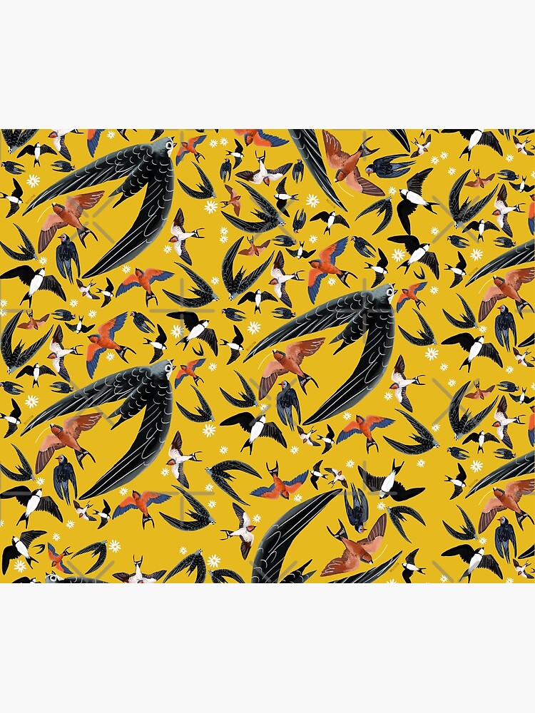 Swallows and swift pattern (Yellow) de belettelepink