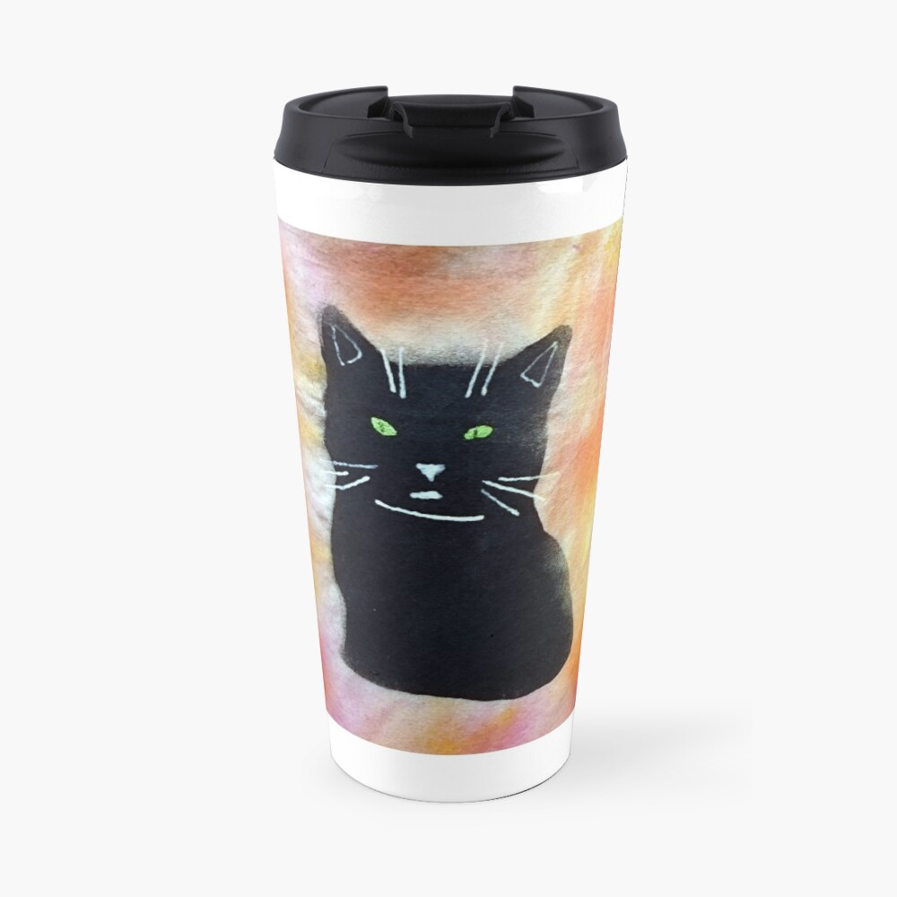 Bild schwarze Katze Thermobecher