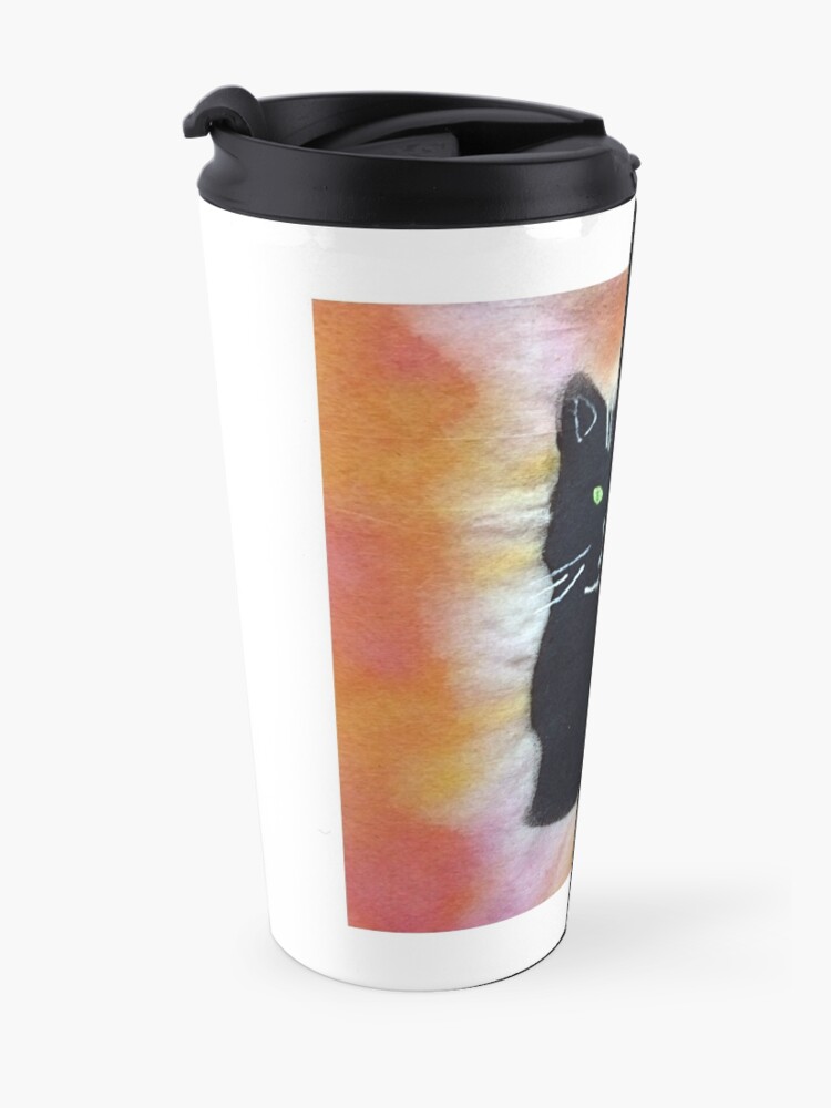 Alternative Ansicht von Bild schwarze Katze Thermobecher