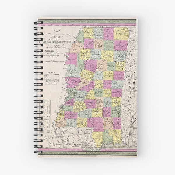 Item preview, Vintage Map of Mississippi, 1853 designed and sold by historyphoto.