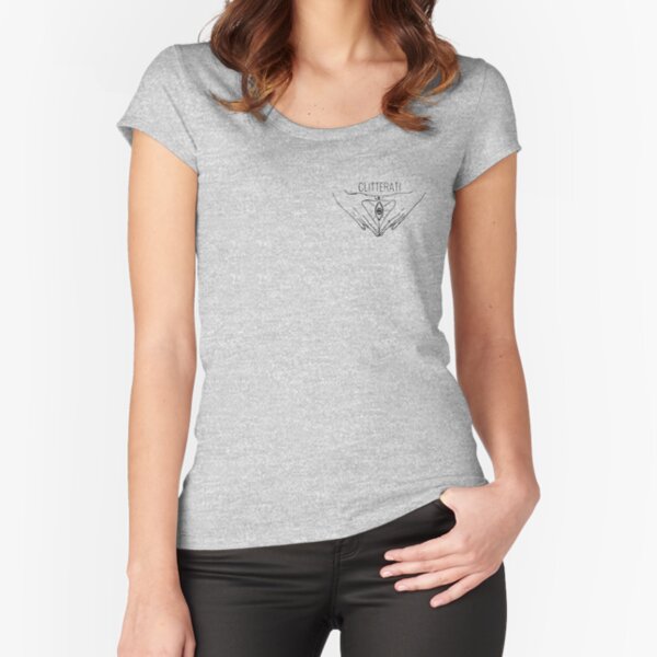 The Clitterati Secret Society - Black and White Fitted Scoop T-Shirt