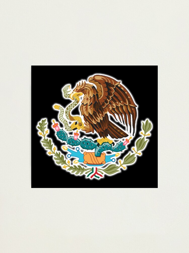 Mexiko Mexikaner Eagle Symbol Mexikanische Flagge Flagge Von Mexiko Bandera De Mexico Schlicht Und Einfach Auf Schwarz Fotodruck Von Tomsredbubble Redbubble