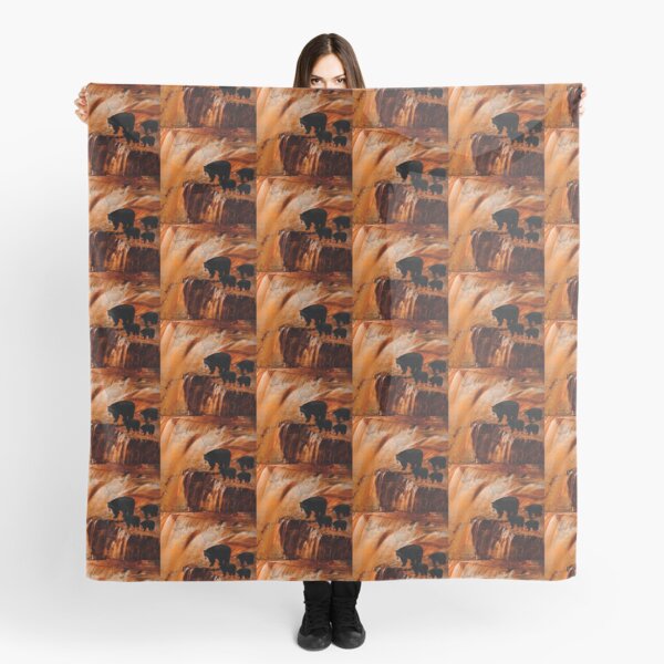 Bears Fishing on a Waterfall Scarf