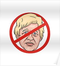 Boris Johnson No Road Sign Illustration Poster