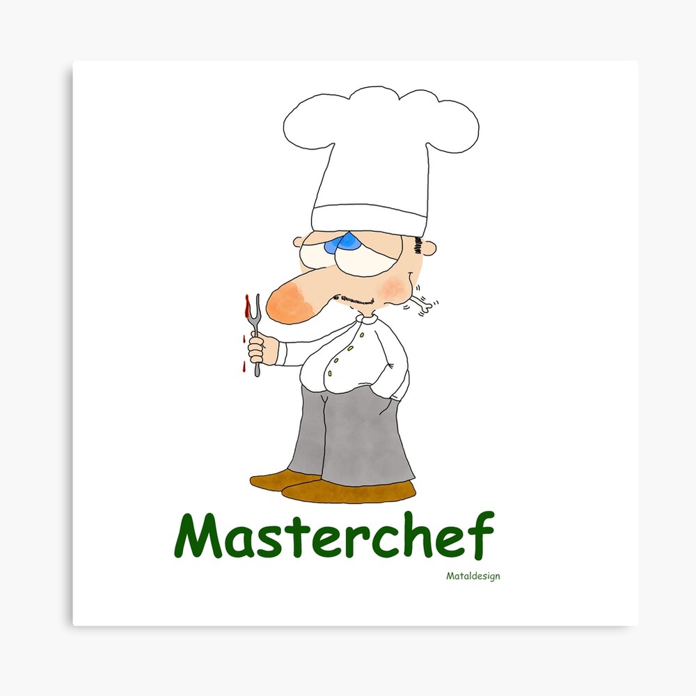 Masterchef Netter Karikatur Koch Fotodruck Von Matal Redbubble